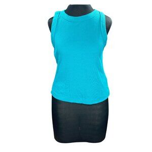 Old Navy Womens Turquoise Sleeveless Ribbed Tank Top L
